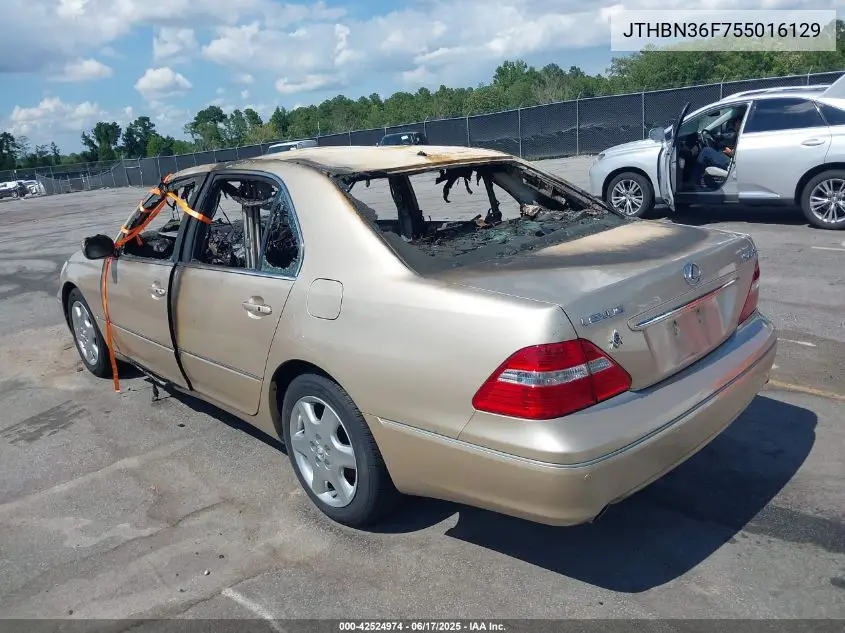 2005 Lexus Ls 430 VIN: JTHBN36F755016129 Lot: 42524974