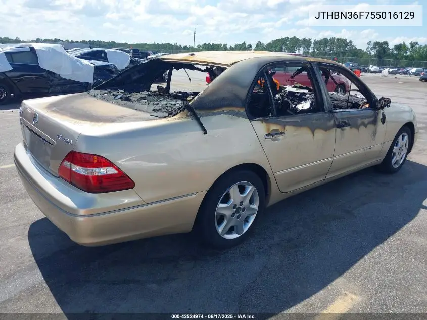 2005 Lexus Ls 430 VIN: JTHBN36F755016129 Lot: 42524974