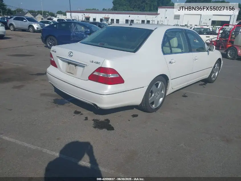 2005 Lexus Ls 430 VIN: JTHBN36FX55027156 Lot: 42590837