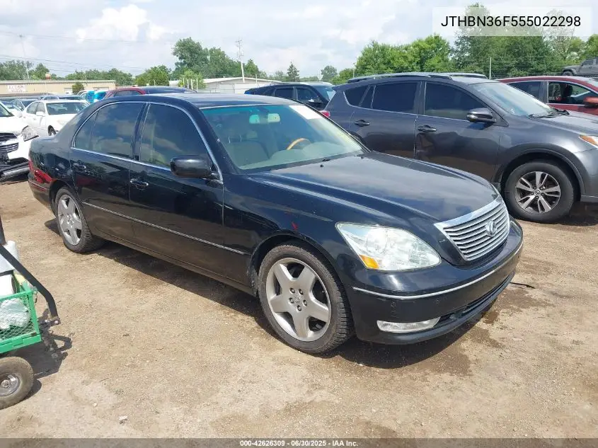 2005 Lexus Ls 430 VIN: JTHBN36F555022298 Lot: 42626309