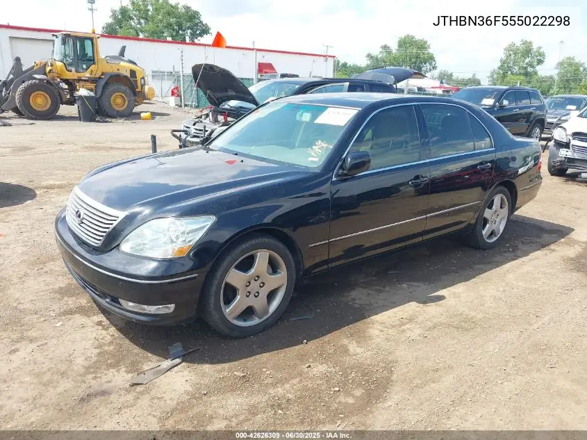 2005 Lexus Ls 430 VIN: JTHBN36F555022298 Lot: 42626309