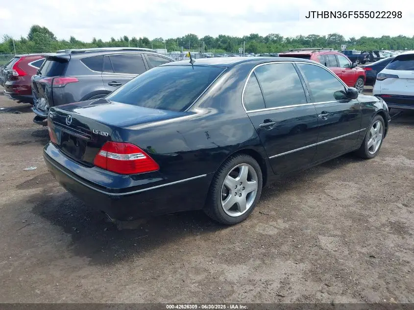 2005 Lexus Ls 430 VIN: JTHBN36F555022298 Lot: 42626309