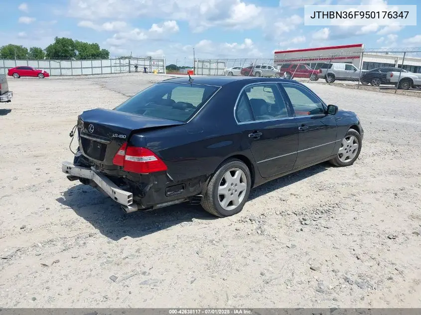 2005 Lexus Ls 430 VIN: JTHBN36F950176347 Lot: 42638117