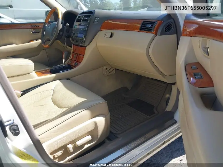 2005 Lexus Ls 430 VIN: JTHBN36F655005297 Lot: 42642842