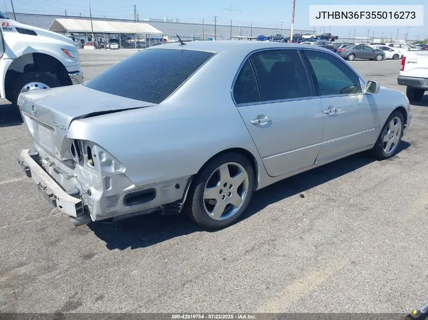 2005 Lexus Ls 430 VIN: JTHBN36F355016273 Lot: 42816754