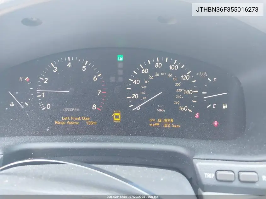 2005 Lexus Ls 430 VIN: JTHBN36F355016273 Lot: 42816754