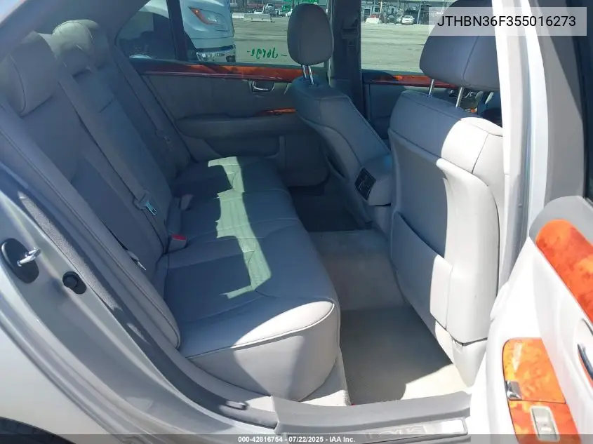 2005 Lexus Ls 430 VIN: JTHBN36F355016273 Lot: 42816754