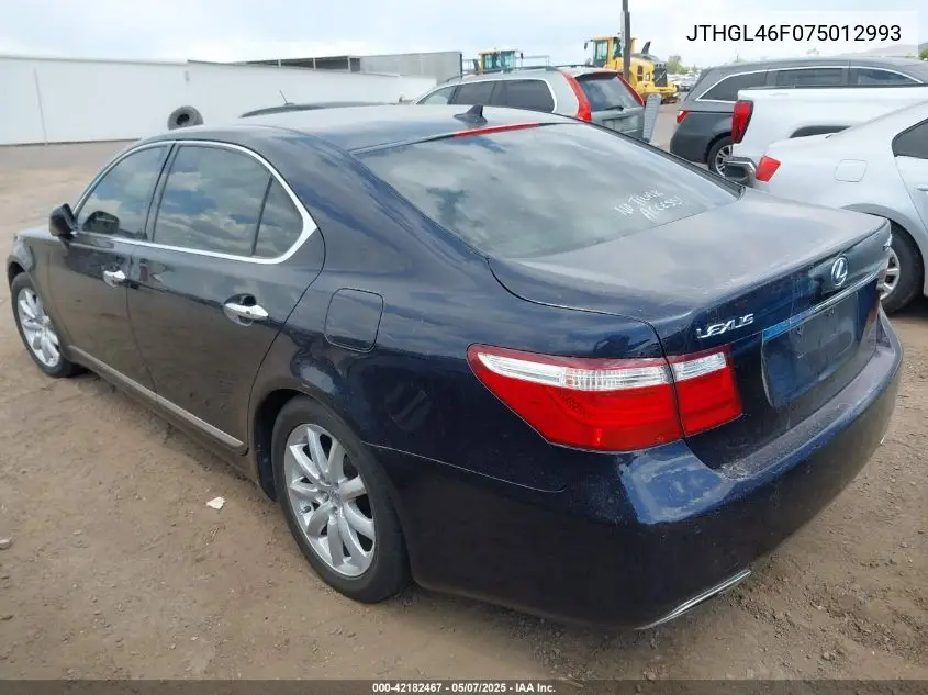 2007 Lexus Ls 460 L VIN: JTHGL46F075012993 Lot: 42182467