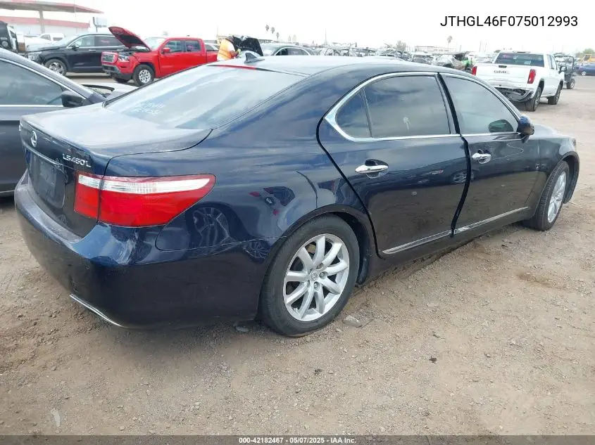 2007 Lexus Ls 460 L VIN: JTHGL46F075012993 Lot: 42182467