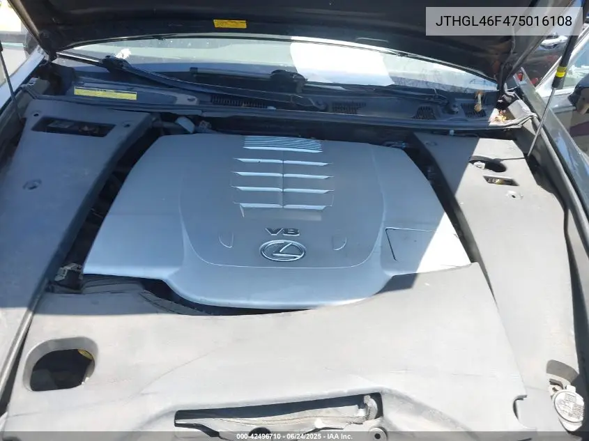 2007 Lexus Ls 460 L VIN: JTHGL46F475016108 Lot: 42496710