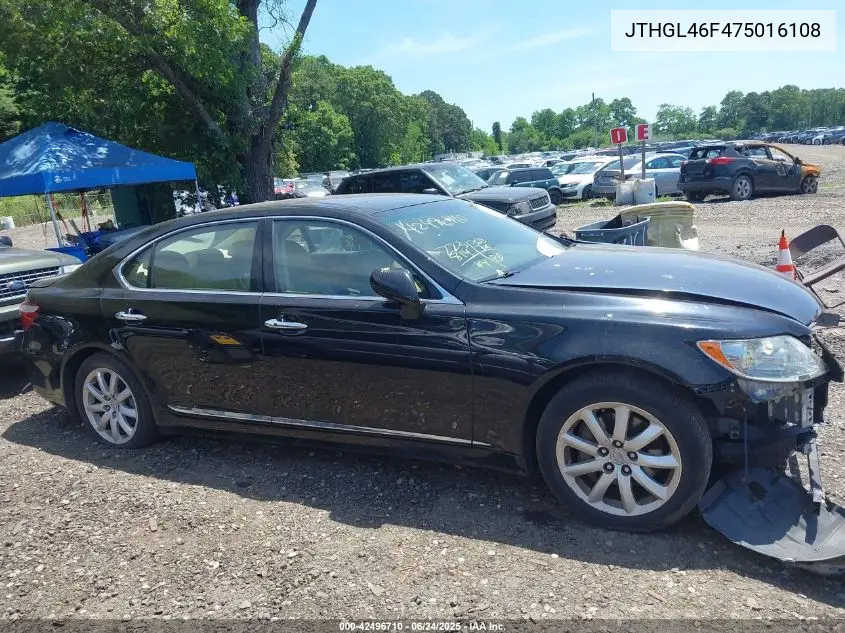 2007 Lexus Ls 460 L VIN: JTHGL46F475016108 Lot: 42496710