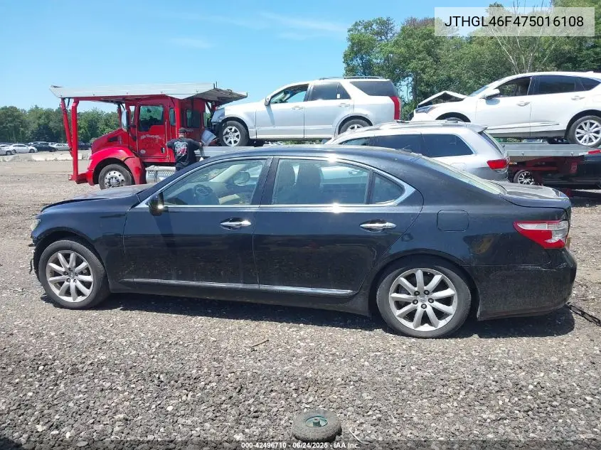 2007 Lexus Ls 460 L VIN: JTHGL46F475016108 Lot: 42496710