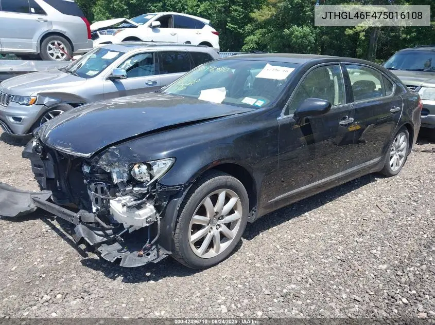 2007 Lexus Ls 460 L VIN: JTHGL46F475016108 Lot: 42496710