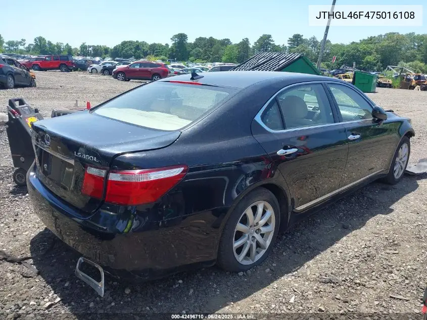 2007 Lexus Ls 460 L VIN: JTHGL46F475016108 Lot: 42496710
