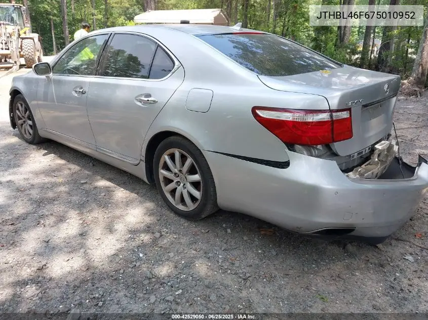 2007 Lexus Ls 460 VIN: JTHBL46F675010952 Lot: 42529050
