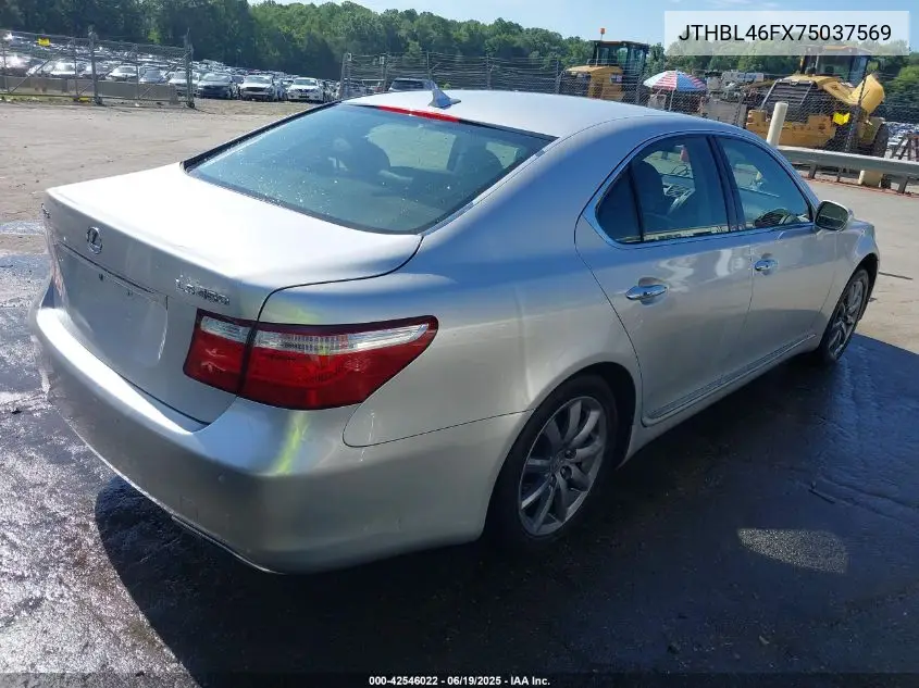 2007 Lexus Ls 460 VIN: JTHBL46FX75037569 Lot: 42546022