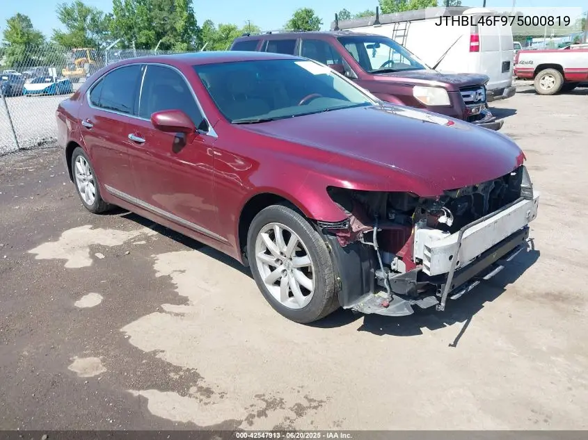 2007 Lexus Ls 460 VIN: JTHBL46F975000819 Lot: 42547913
