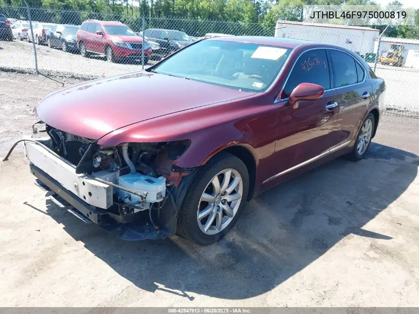2007 Lexus Ls 460 VIN: JTHBL46F975000819 Lot: 42547913