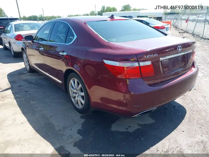 2007 Lexus Ls 460 VIN: JTHBL46F975000819 Lot: 42547913
