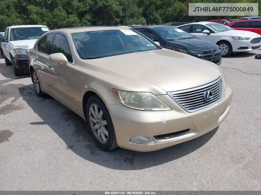 2007 Lexus Ls 460 VIN: JTHBL46F775000849 Lot: 42551118