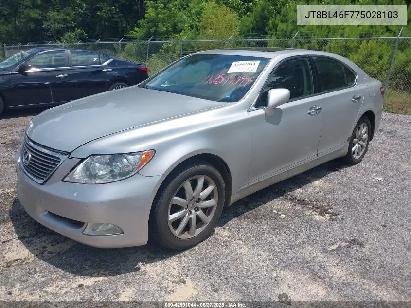 2007 Lexus Ls 460 VIN: JT8BL46F775028103 Lot: 42591044