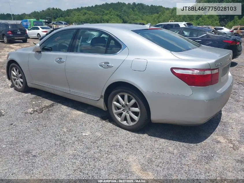 2007 Lexus Ls 460 VIN: JT8BL46F775028103 Lot: 42591044
