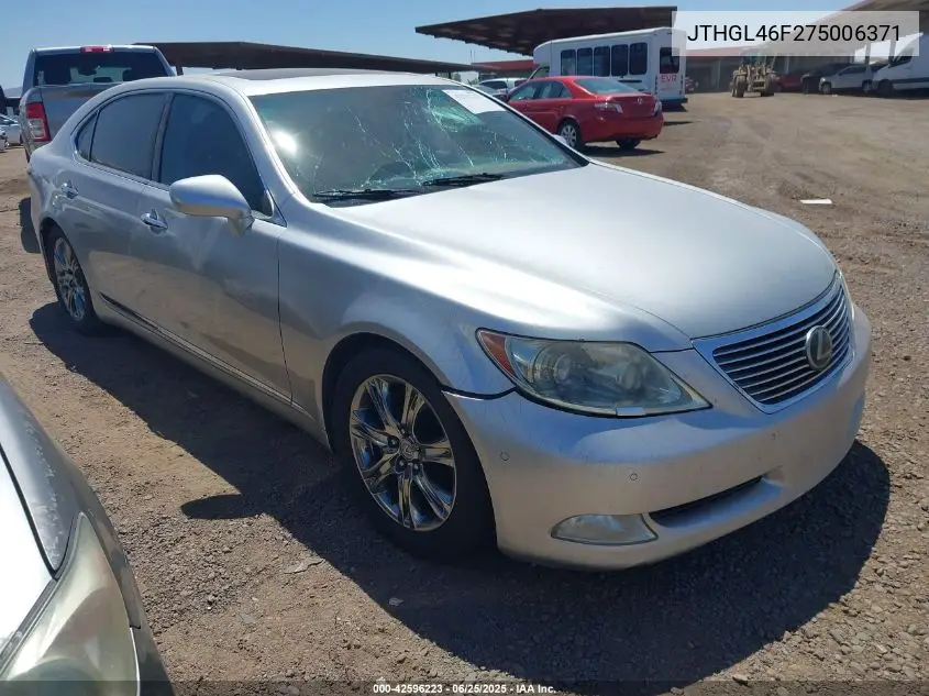 2007 Lexus Ls 460 L VIN: JTHGL46F275006371 Lot: 42596223