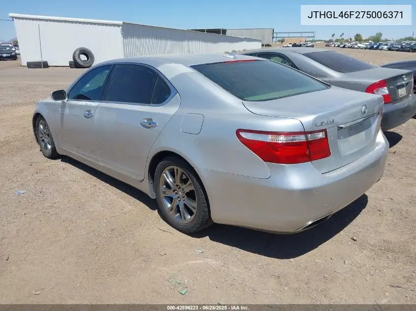 2007 Lexus Ls 460 L VIN: JTHGL46F275006371 Lot: 42596223