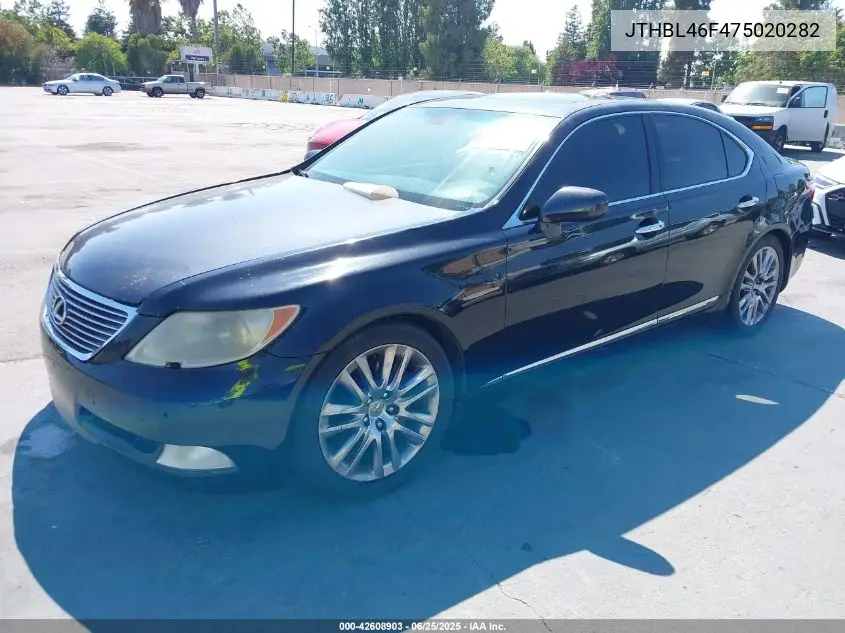 2007 Lexus Ls 460 VIN: JTHBL46F475020282 Lot: 42608903
