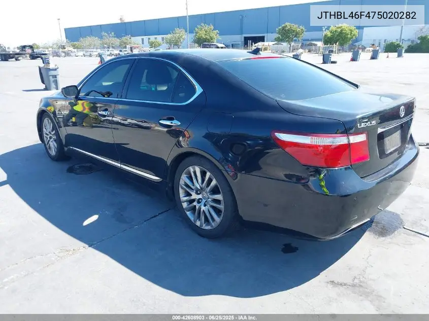 2007 Lexus Ls 460 VIN: JTHBL46F475020282 Lot: 42608903