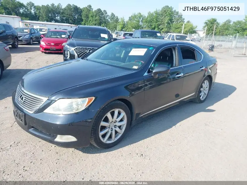 2007 Lexus Ls 460 VIN: JTHBL46F975051429 Lot: 42609494