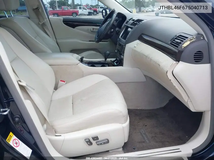2007 Lexus Ls 460 VIN: JTHBL46F675040713 Lot: 42624465