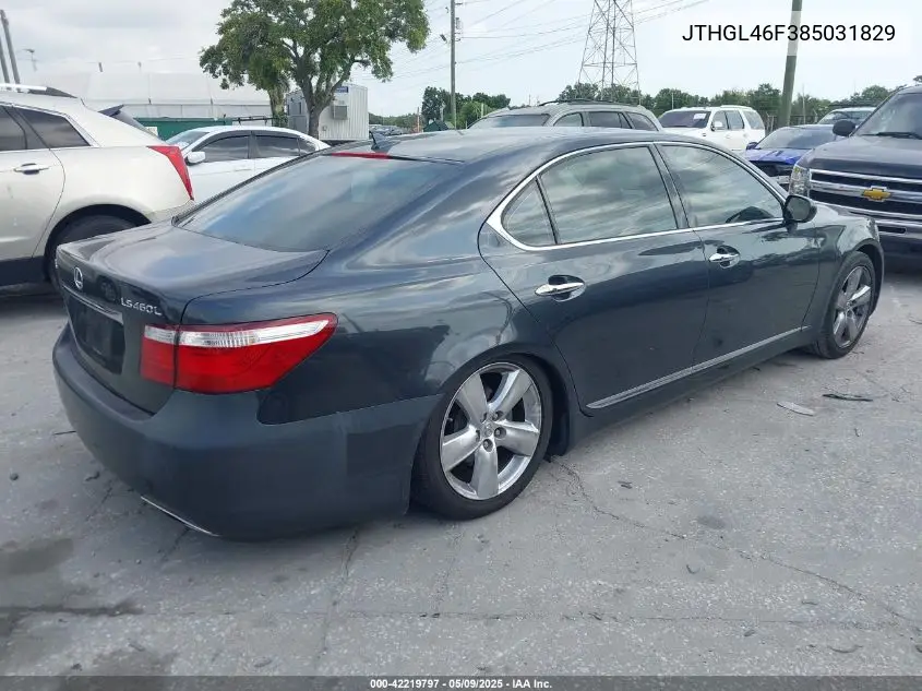 2008 Lexus Ls 460 L VIN: JTHGL46F385031829 Lot: 42219797