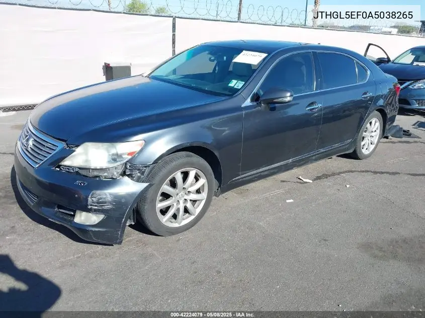 2010 Lexus Ls 460 L VIN: JTHGL5EF0A5038265 Lot: 42224079