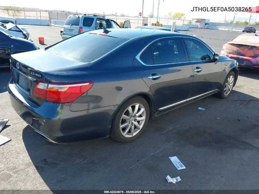 2010 Lexus Ls 460 L VIN: JTHGL5EF0A5038265 Lot: 42224079