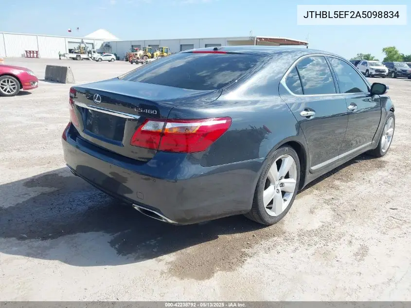 2010 Lexus Ls 460 VIN: JTHBL5EF2A5098834 Lot: 42238792