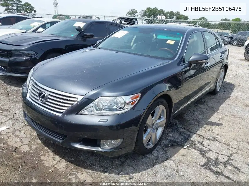 2011 Lexus Ls 460 VIN: JTHBL5EF2B5106478 Lot: 42193274