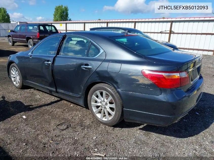 2011 Lexus Ls 460 VIN: JTHCL5EFXB5012093 Lot: 42245962