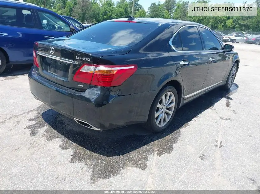 2011 Lexus Ls 460 VIN: JTHCL5EF5B5011370 Lot: 42539650