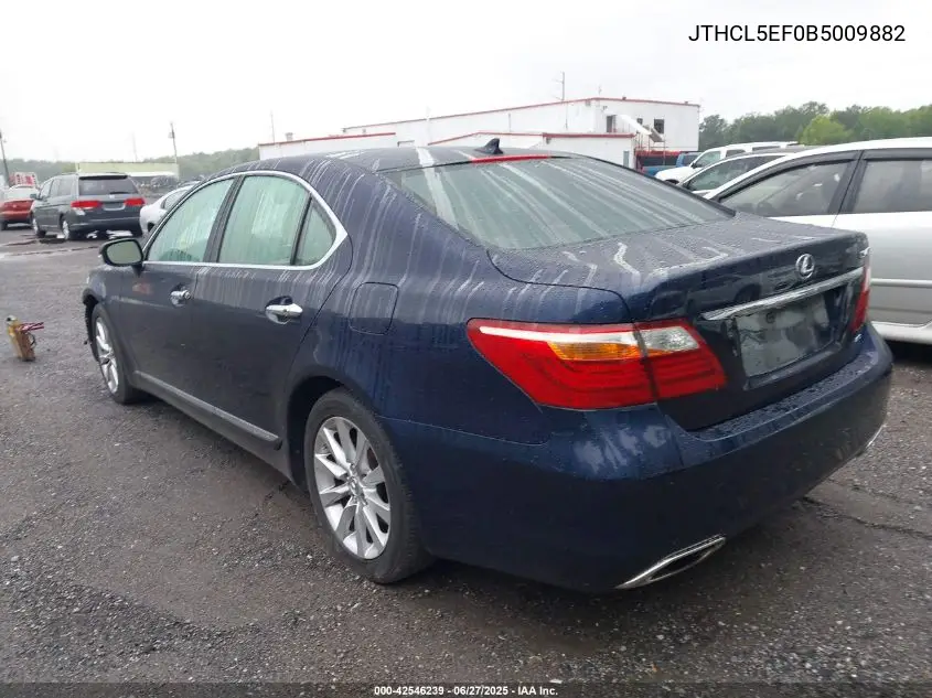 2011 Lexus Ls 460 VIN: JTHCL5EF0B5009882 Lot: 42546239