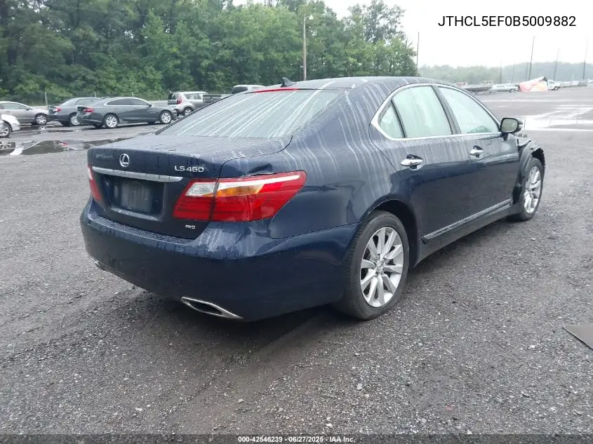 2011 Lexus Ls 460 VIN: JTHCL5EF0B5009882 Lot: 42546239