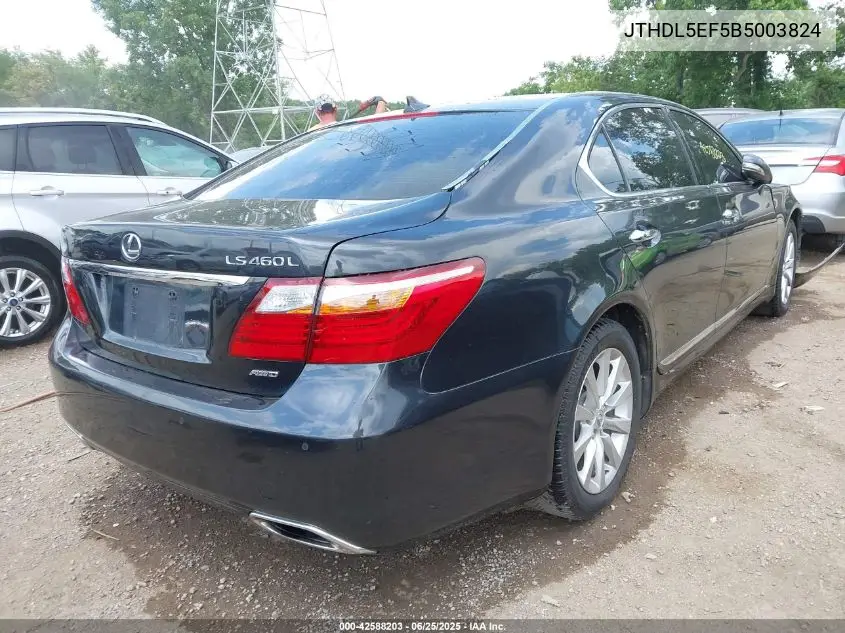 2011 Lexus Ls 460 L VIN: JTHDL5EF5B5003824 Lot: 42588203