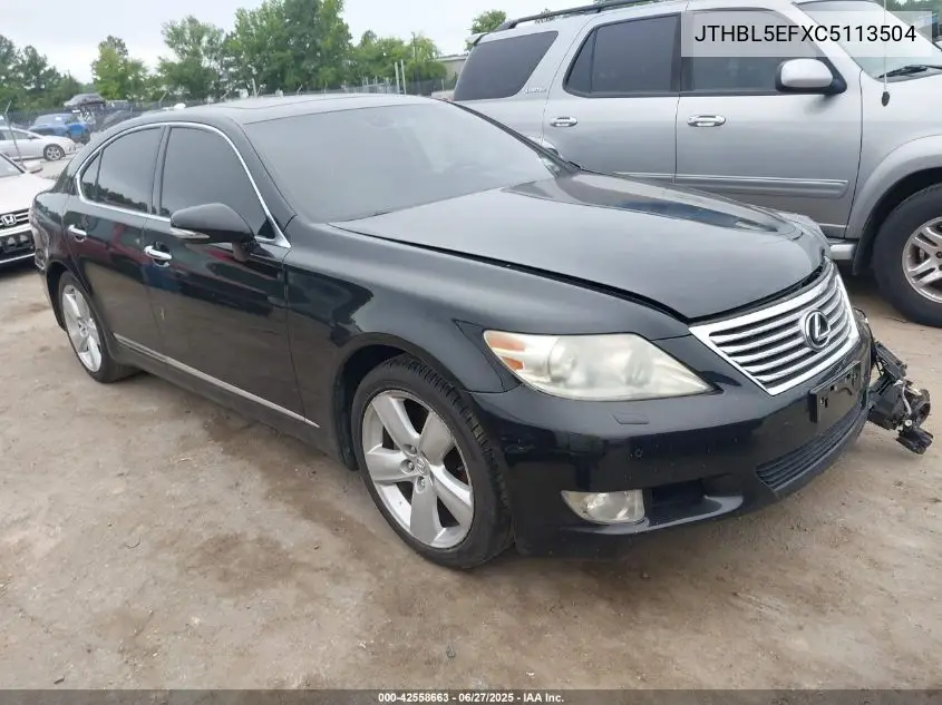 2012 Lexus Ls 460 VIN: JTHBL5EFXC5113504 Lot: 42558663