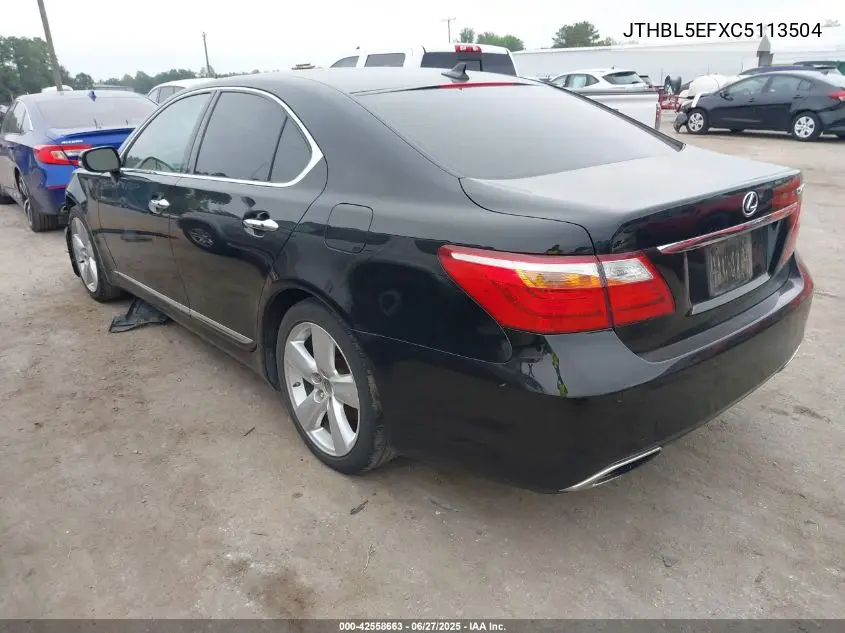 2012 Lexus Ls 460 VIN: JTHBL5EFXC5113504 Lot: 42558663