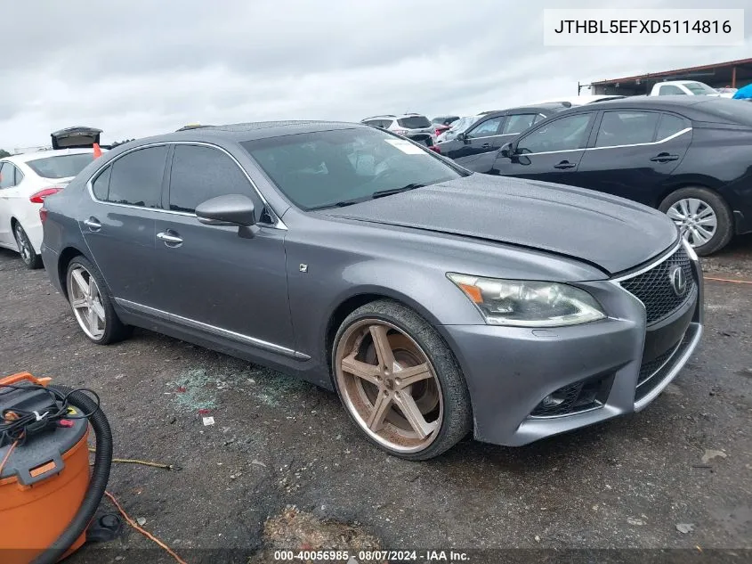 2013 Lexus Ls 460 VIN: JTHBL5EFXD5114816 Lot: 40056985