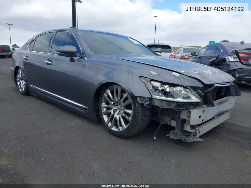 2013 Lexus Ls 460 VIN: JTHBL5EF4D5124192 Lot: 42117321