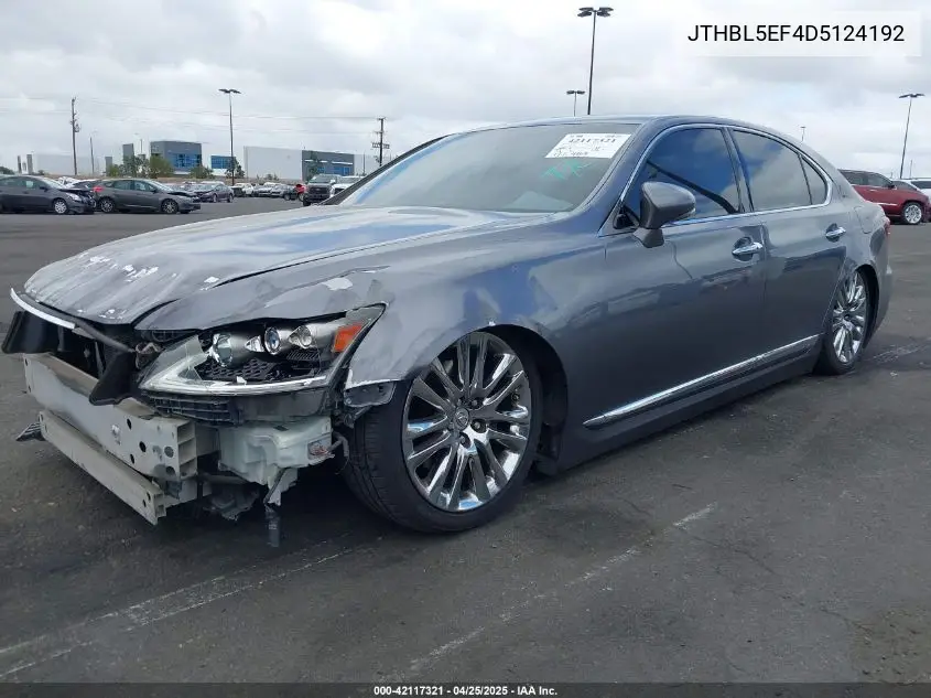 2013 Lexus Ls 460 VIN: JTHBL5EF4D5124192 Lot: 42117321