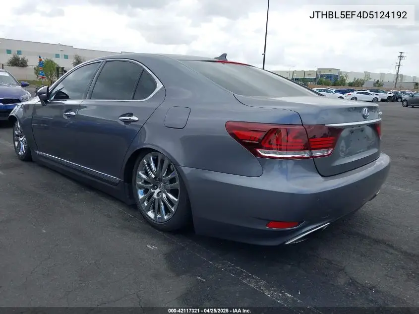 2013 Lexus Ls 460 VIN: JTHBL5EF4D5124192 Lot: 42117321