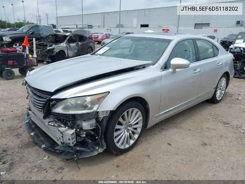 2013 Lexus Ls 460 VIN: JTHBL5EF6D5118202 Lot: 42288682