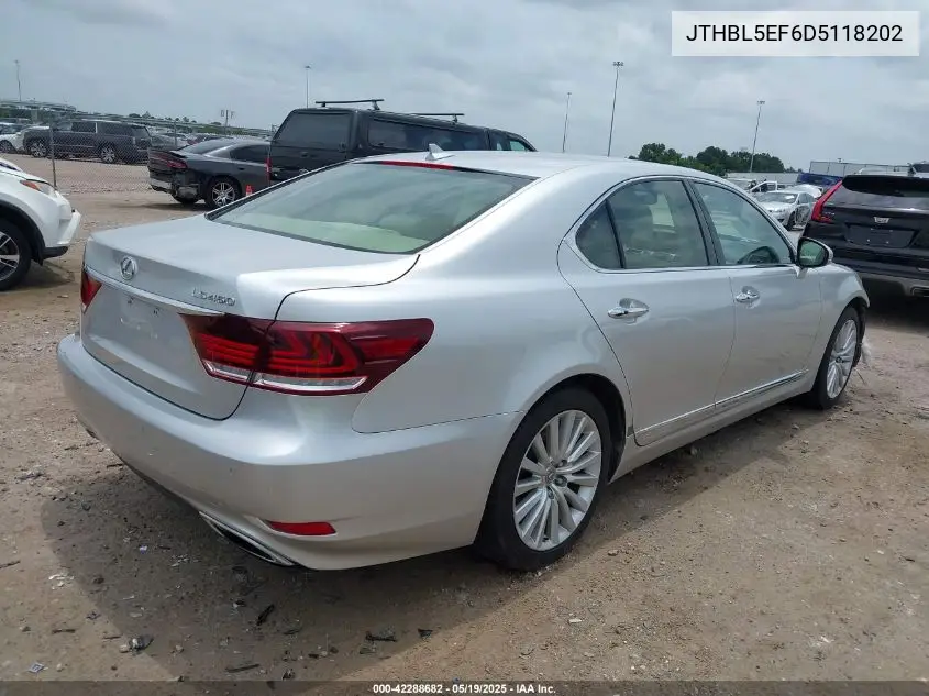 2013 Lexus Ls 460 VIN: JTHBL5EF6D5118202 Lot: 42288682